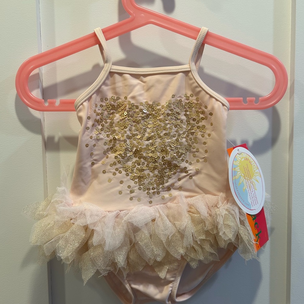 Kate Mack Blush and Gold Sequin Heart Tutu Costume